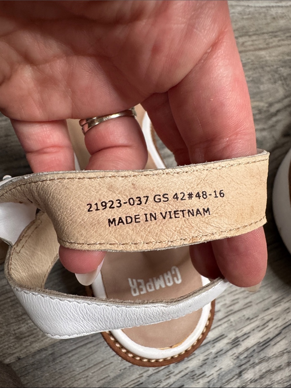 Camper Damas White Leather Ankle Strap Wedge Sandals EU 42 US 11 Minimalist Euro - Picture 8 of 8